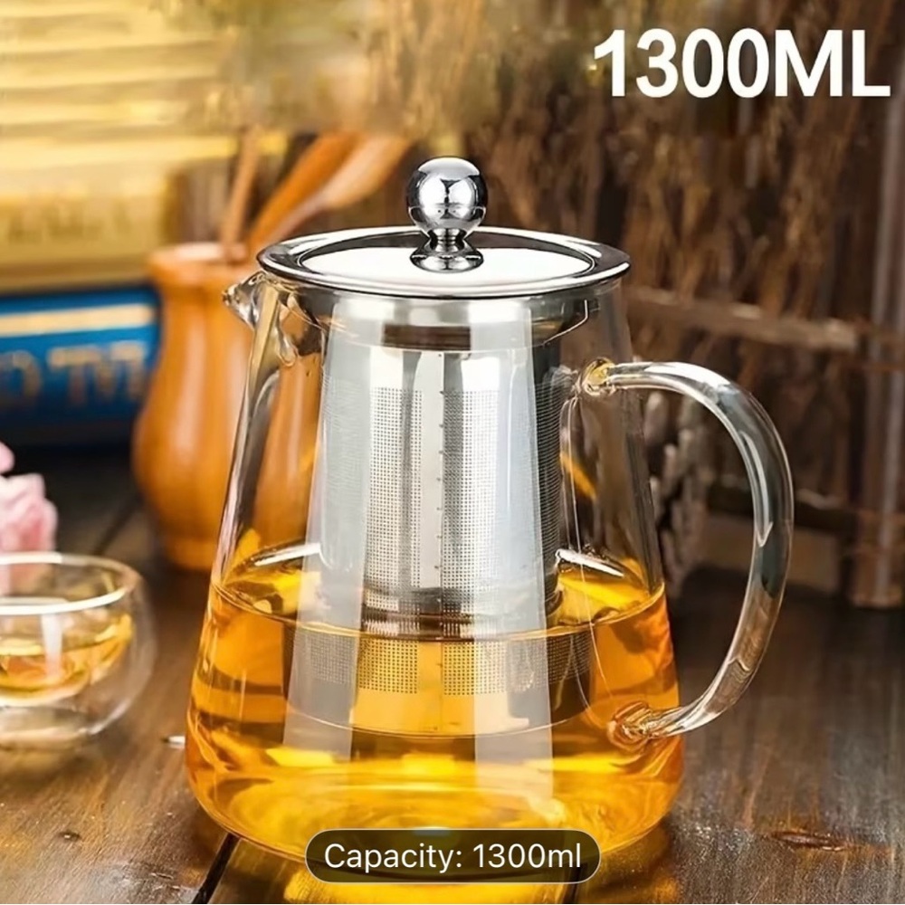 NWOT Glass Teapot with Stainless Steel Infuser